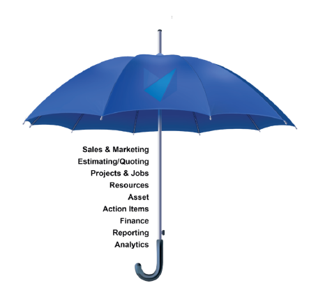 Umbrella with text on left side